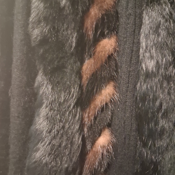 Vintage Fully Fashion Black Angora Sweater/Jacket - Picture 3 of 10